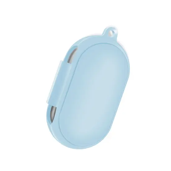 For Galaxy Buds+ / Buds Case, Protective Silicone Cover with Carabiner Keychain Compatible with Samsung Galaxy Buds+ Plus 2020 Buds 2019 Wireless Earbuds, Light Blue by Insten {7}
