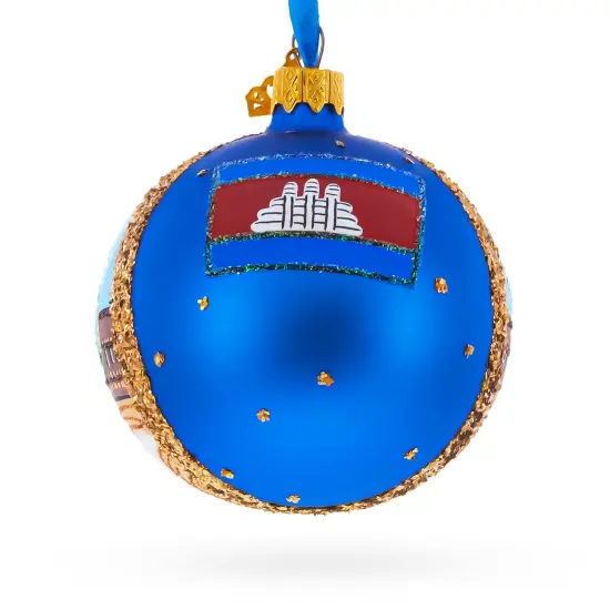 Angkor Wat Temple, Cambodia Glass Ball Christmas Ornament 3.25 Inches {3}