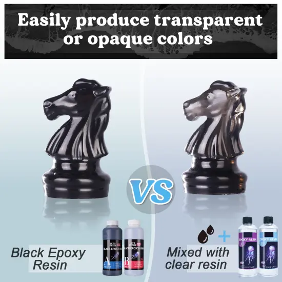 LET'S RESIN EPOXY RESIN Black Resin Epoxy,44OZ Bubble Free & High-Gloss Epoxy Resin Kit,Self Leveling Resin and Hardener for Art Crafts,Jewelry Making,Resin Molds {6}