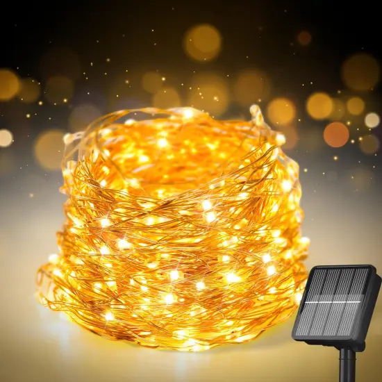Solar String Lights for Outside, 200 LED 72Ft Solar Fairy Lights for Outside Waterproof with 8 Modes, Solar Lights Outdoor for Patio Tree Christmas Party Wedding Decor(Warm White) {1}