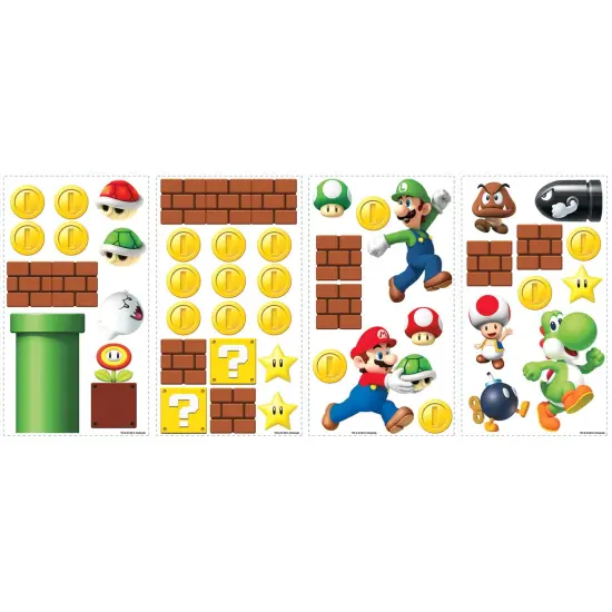 RoomMates RMK2351SCS Nintendo New Super Mario Bros Build a Scene Peel and Stick Wall Decals, Multicolored {3}