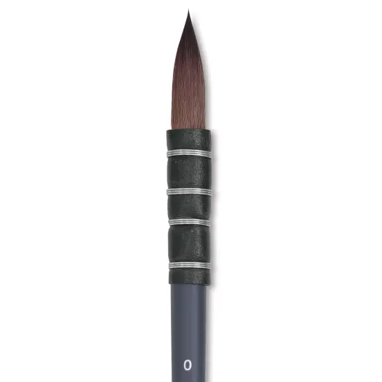 Winsor & Newton Professional Watercolor Synthetic Squirrel Brush - Quill, Short Handle, Size 0 {1}