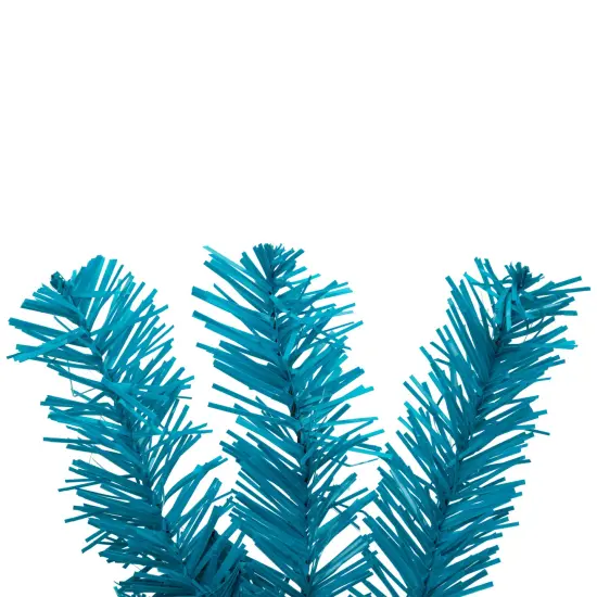 Northlight Pre-Lit Artificial Pine Christmas Garland - 9' - Turquois Blue - Clear Lights {6}