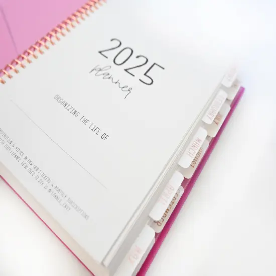 2025 Planner - Mini Signature Layout, Spiral Bound - "Fuchsia Strokes" (#504) {5}