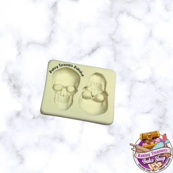 Skeleton Head Skull Silicone Mold {3}