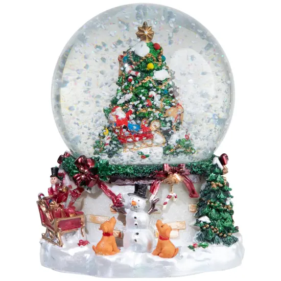 Northlight Musical Christmas Tree and Santa Claus Snow Globe - 6.75" Green {3}