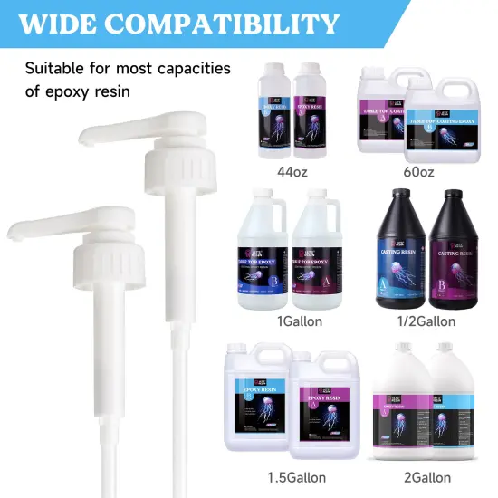 LET&rsquo;S Resin Gallon Pump Dispenser, 10CC 2Pcs Heavy-Duty Leak Proof Resin Pump Dispenser,BPA Free 38/401Resin Accessories for Dispensing Resin, Commercial and Household Use {4}