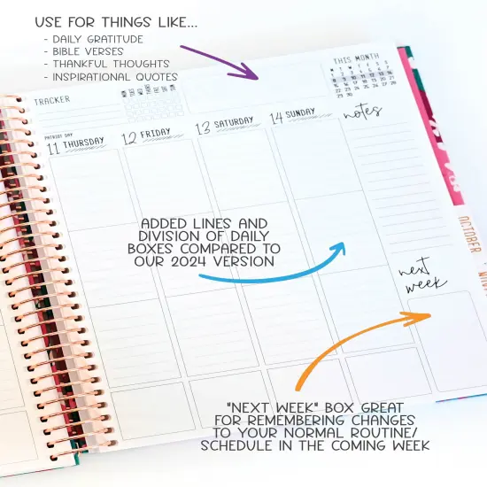 2025 Planner - Vertical Layout, Spiral Bound - "Rainbow Glitz" (#301) {6}