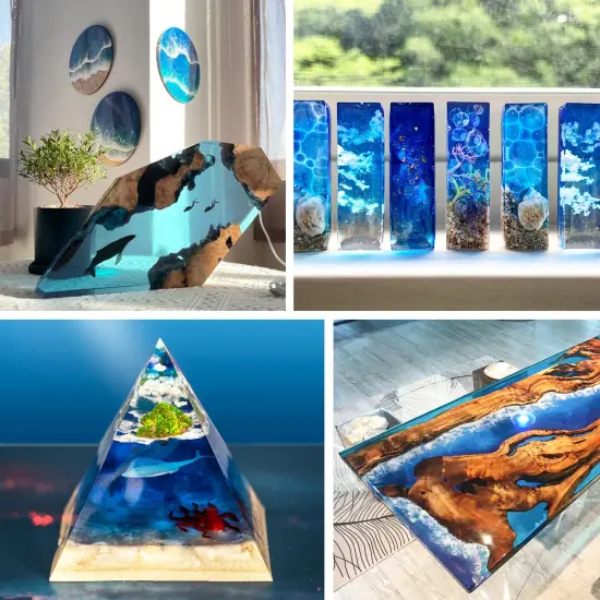 LET'S RESIN EPOXY RESIN Deep Pour Epoxy Resin, 51OZ 2-4 inch Clear Epoxy Resin Kit,Bubble Free Low Odor 2:1 Low Viscosity Casting for River Table,Wood,Flower Preservation, Art Crafts {6}