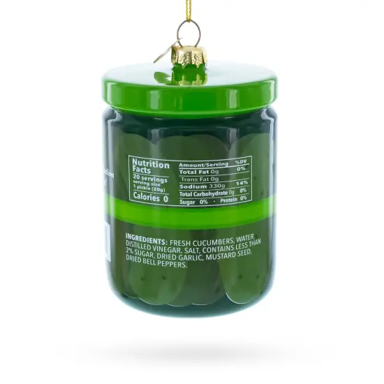 Kosher Dill Pickles Jar Glass Christmas Ornament {4}