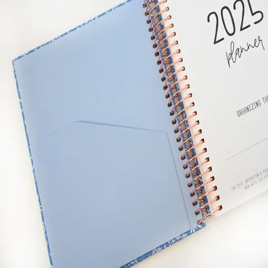 2025 Planner - Mini Horizontal Layout, Spiral Bound - "Amalfi Floral" (#406) {5}