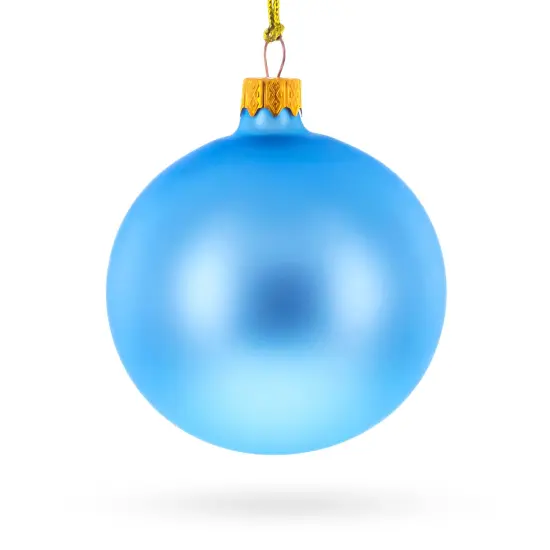 Set of 6 Matte Light Blue Glass Ball Christmas Ornaments 3.25 Inches {3}