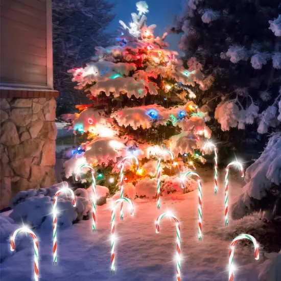 20PCS Replacement Stakes for Christmas Candy Cane Lights Outdoor, Plastic Candy Cane Pathway Markers Lights Spike Replacer, Size 0.68 * 6.05 Inches, Used to Maintain Candy Cane Pathway Lights 1 {2}