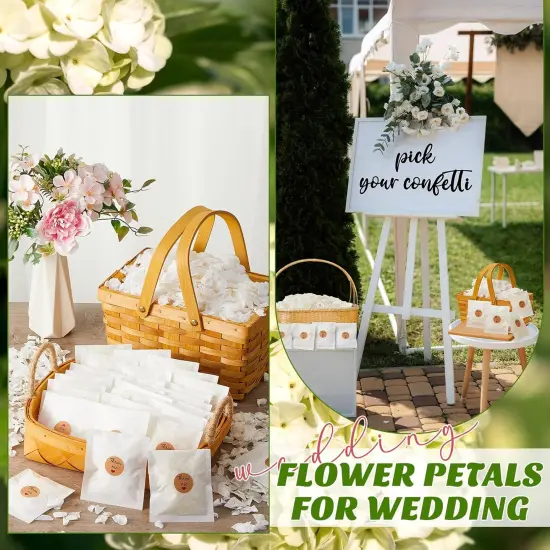55 Pack Biodegradable Confetti, White Dried Hydrangea Flower Petals with 60 Pcs Throw Me Stickers Wedding Confetti Biodegradable Flower Petals {2}