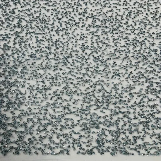 1 Yard Glitter Rhinestone Mesh Fabric Sparkly Sheer Material for Costumes, Gowns & Decor Sage Green {3}