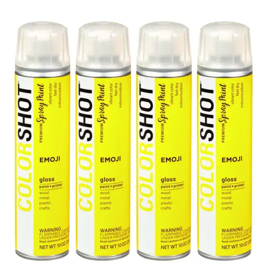 COLORSHOT Gloss Spray Paint Emoji (Yellow) 10 oz. 4 Pack {1}