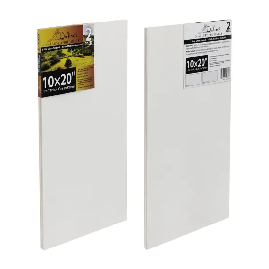 Jerry's Artarama Da Vinci Dual Sided Pro Panel Board - 2-Pack, 10x20" 6mm Deep Panels for Painting - Archival, Acid-Free Art Supplies - Ultra-Smooth & Medium Textured Paint Surfaces {3}