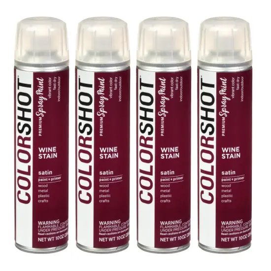 COLORSHOT Satin Spray Paint Wine Stain (Burgundy) 10 oz. 4 Pack {1}