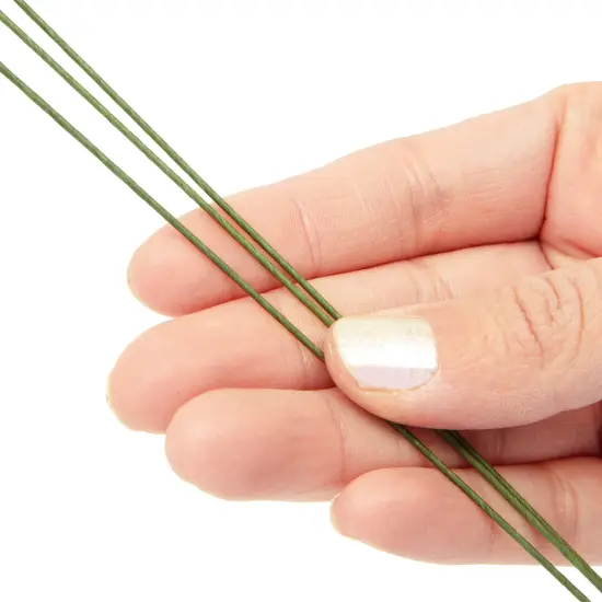 200 Pieces 19 Gauge Dark Green Floral Stem Wire for DIY Crafts, 16 In Paper Wrapped Wire for Artificial Flower Arrangements {7}