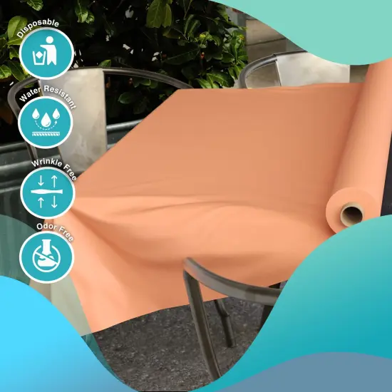 Exquisite Plastic Table Cover Roll &ndash; 40" x 100' Disposable Tablecloth Roll &ndash; Premium Thick 0.5 MIL Plastic Banquet Roll &ndash; Party Table Cover Roll for Events & Catering Peacj {5}