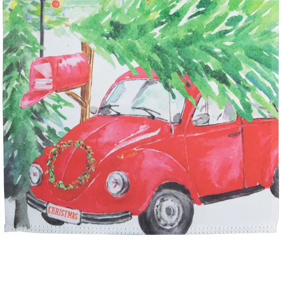 Northlight Red Car and Christmas Tree Outdoor Garden Flag 12.5" x 18" {7}