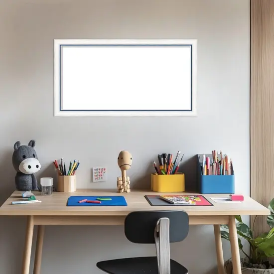 Morgan Framed Dry Erase Magnetic Board White Blue {5}