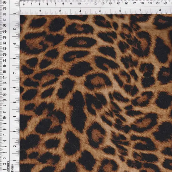 1 Yard French Terry Animal Print Knit Fabric 200 GSM, 58/60&Prime; Wide Polyester Rayon Spandex Blend AMBER {1}