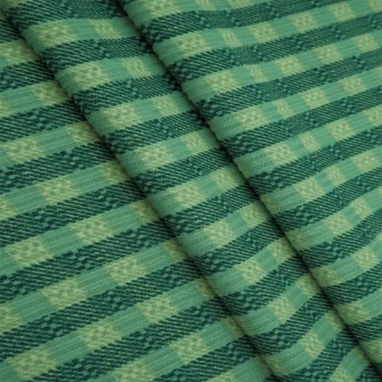 Gingham Check Yummy Rib Knit Fabric 1 Yard 4x2 Soft Stretch 58/60" Wide RUST/MUSTARD {2}