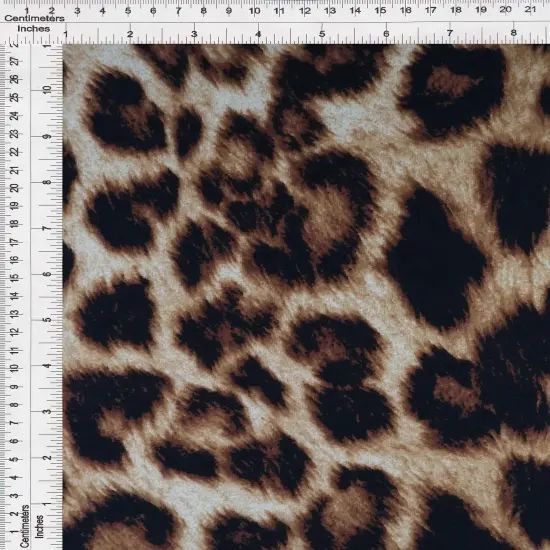 1 Yard French Terry Animal Print Knit Fabric 58/60&Prime; Wide Polyester Rayon Spandex Blend CREAM ASH {3}