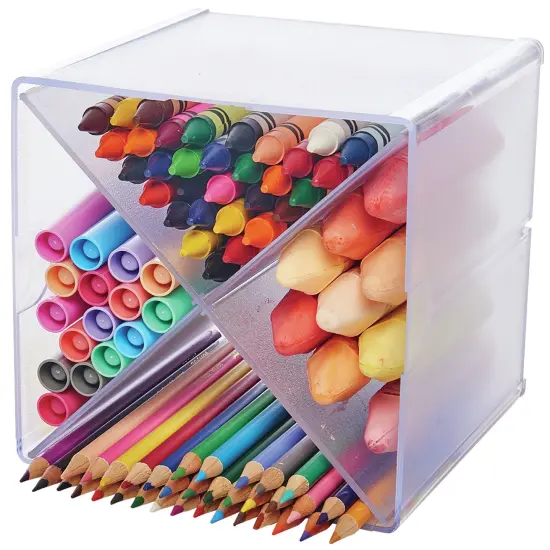 Deflecto Stackable X-Divided Storage Organizer-6"X6"X6" Clear {5}