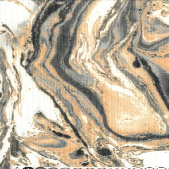 8x3 Yummy Rib Knit Fabric Marble Print, Soft & Stretchy 58/60" Wide AQUA/NUDE {2}