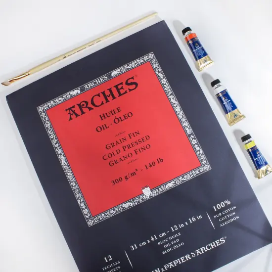 Arches Huile Cold Pressed Oil Pad 12"X16"- 140lb, 12 Sheets {3}