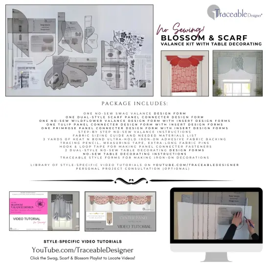 Multi-Style Blossom Valance Kit Make Unique Window Treatments Without Sewing {3}