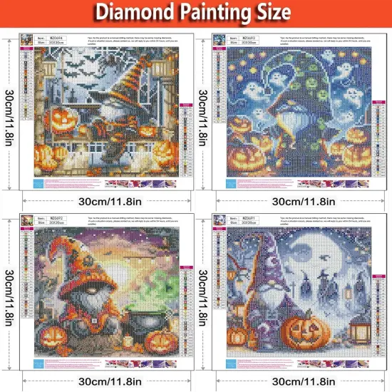 Gnome 4 Pack Halloween Diamond Art Kit {3}