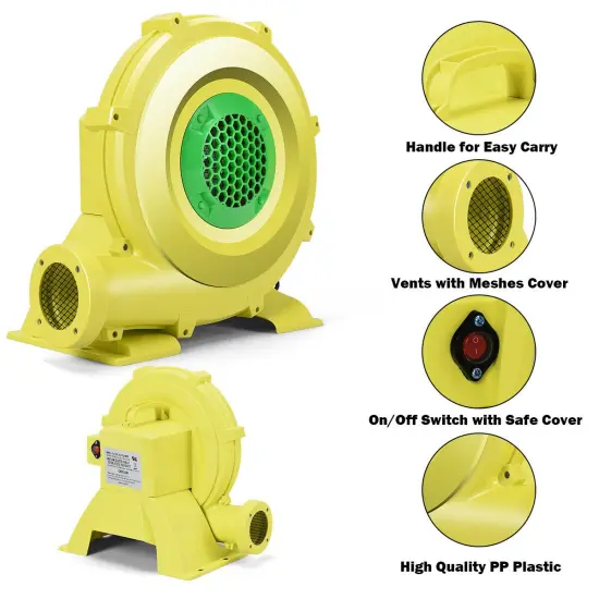 Costway Air Blower Pump Fan 950 Watt 1.25HP For Inflatable Bounce House Bouncy Castle {5}