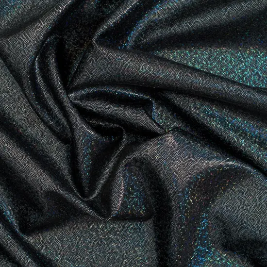 1 Yard Hologram Foggy Foil 4 Way Stretch Nylon Spandex Fabric for Activewear Costumes 60&rdquo; Width Black {1}