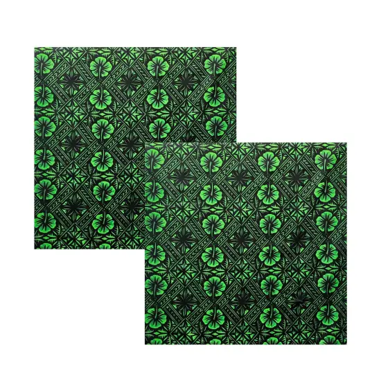 1 Yard Traditional Tapa Hibiscus 100 Percent Cotton Fabric 45 Inch Width Yellow & Pur {2}