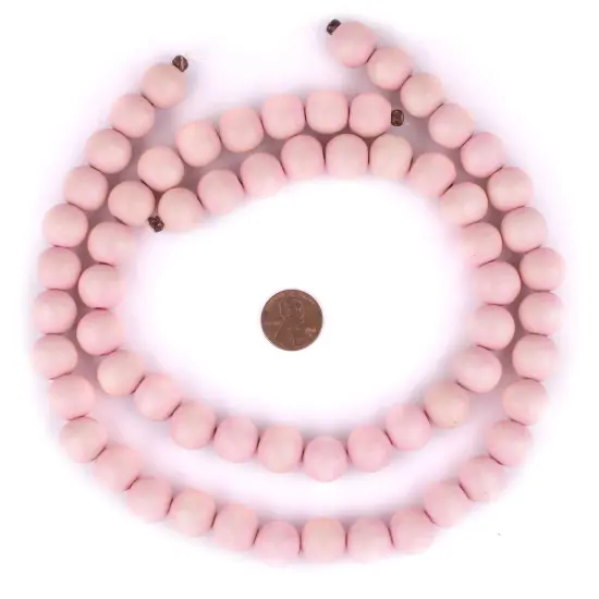 The Bead Chest Natural 14mm Wooden Beads in Pink for Jewelry Making &ndash; Round Loose Wood Spacer Beads I Approximately 30 Beads {2}