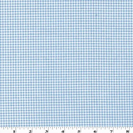 Baby Blue/White Printed Gingham Home Decorating Fabric By the Yard {1}