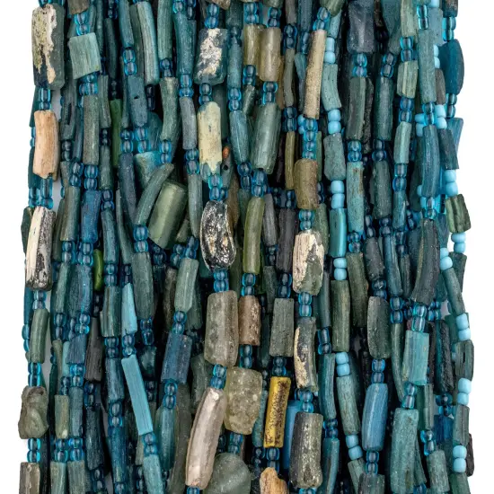 The Bead Chest Aqua Roman Glass Beads, Genuine Glass Found in Afghanistan, Matte Glass Beads for Jewelry Making {4}