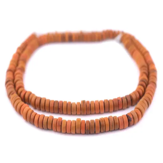 The Bead Chest Rustic Orange Java Glass Button Beads (8mm) {3}