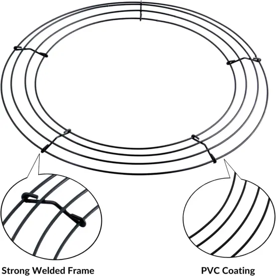 Pack of 2 Wire Wreath Frame (12 Inch) &ndash; Round Metal Wreath Form for Crafts & Floral Decorations on Home Party Celebrations, Dark Green {5}