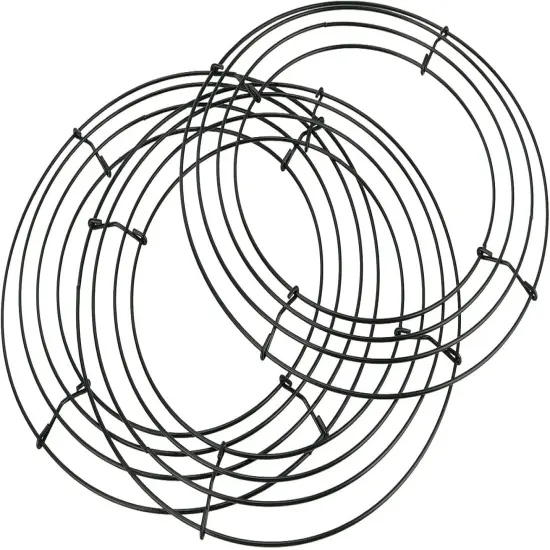 20 Pack 10 Inch Round Wire Wreath Frames, Metal Floral Wreath Frame, Metal Wreath Rings for Christmas New Year Party Home Decor DIY Crafts Supplies, Dark Green {4}