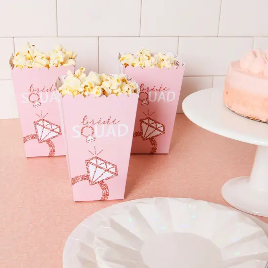 Big Dot of Happiness Bride Squad - Rose Gold Bridal Shower or Bachelorette Party Favor Popcorn Treat Boxes - Set of 12 {6}