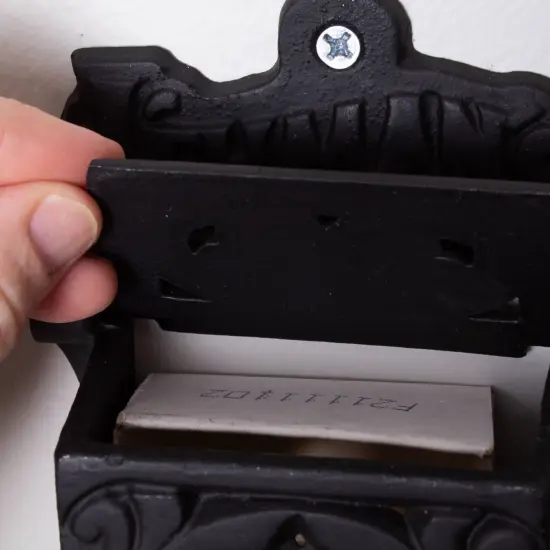 Lehman's Wall Mounted Matchbox Holder, Cast Iron, Vintage Style, Handy Dispenser for Kitchen Match Sticks {3}