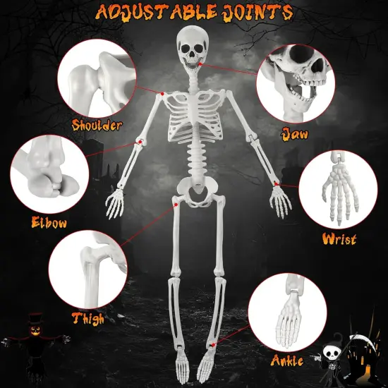 3FT 36'' Posable Skeletons Full Size Body with Movable Joint {4}
