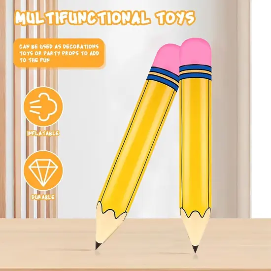 Yellow Pencil Balloons 5pcs Back to School Foil Balloon - 28'' Giant Pencil {2}