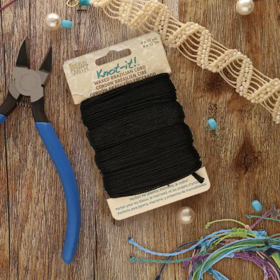 The Beadsmith Brazillian Waxed Cord Mix Black {2}