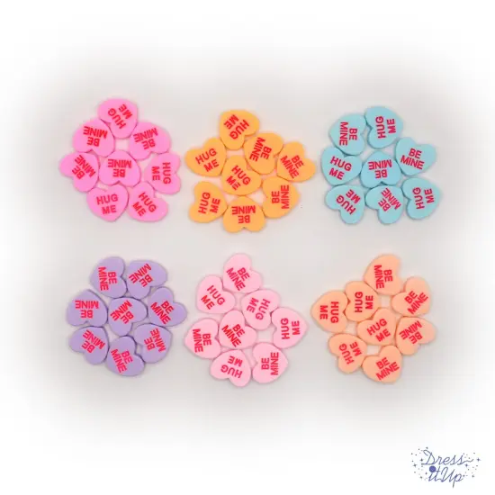 Valentine&rsquo;s Day Conversation Heart Resin Embellishments &ndash; Bulk Assortment {3}