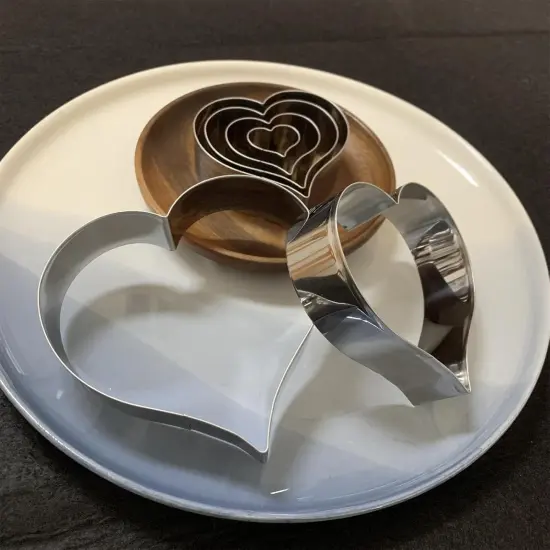Heart Cookie Cutter Set 6 Pieces Fondant Biscuit Cutters Valentines Day {5}